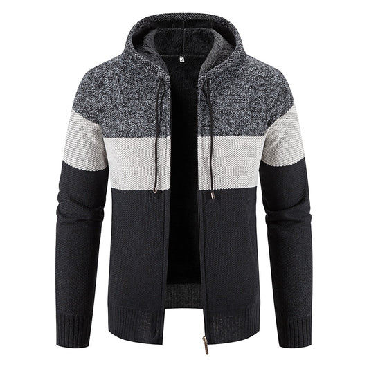Men Hooded Sweaters Cardigans Sweatercoats Jackets Thicker Warm Sweaters Winter Casual Cardigans Hoodies Slim Fit Cardigans 4XL