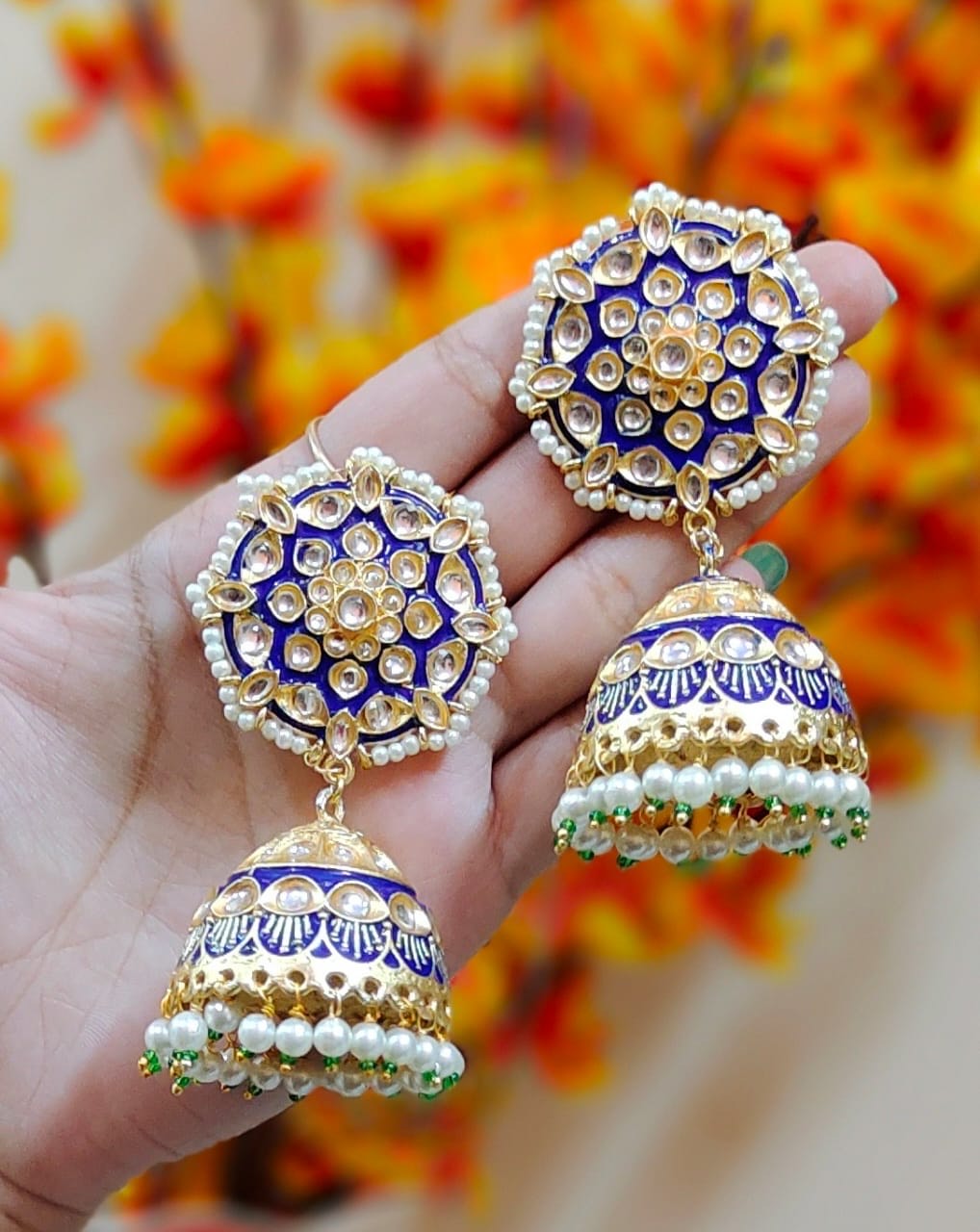 Classic Pearl Earrings Indian Style