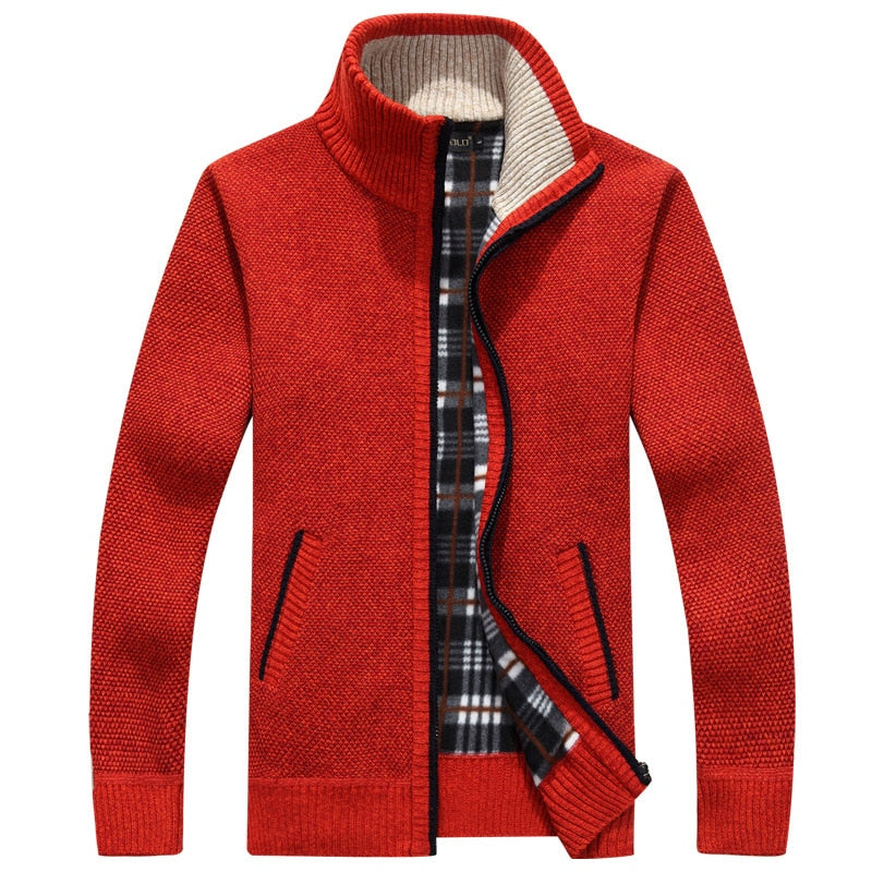 Autumn Winter Men Sweater Coat Faux Fur Wool Sweater Jackets Men Zippe –  SaleTime