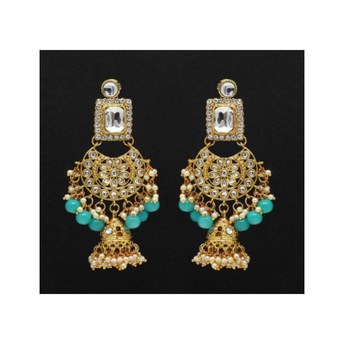 Indian Style Modern Kundan Earrings