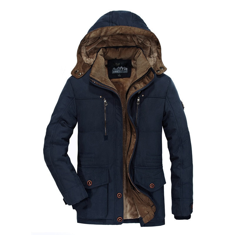 Men Long Winter Coats Down Jackets Hooded Casual Warm Parkas 7XL
