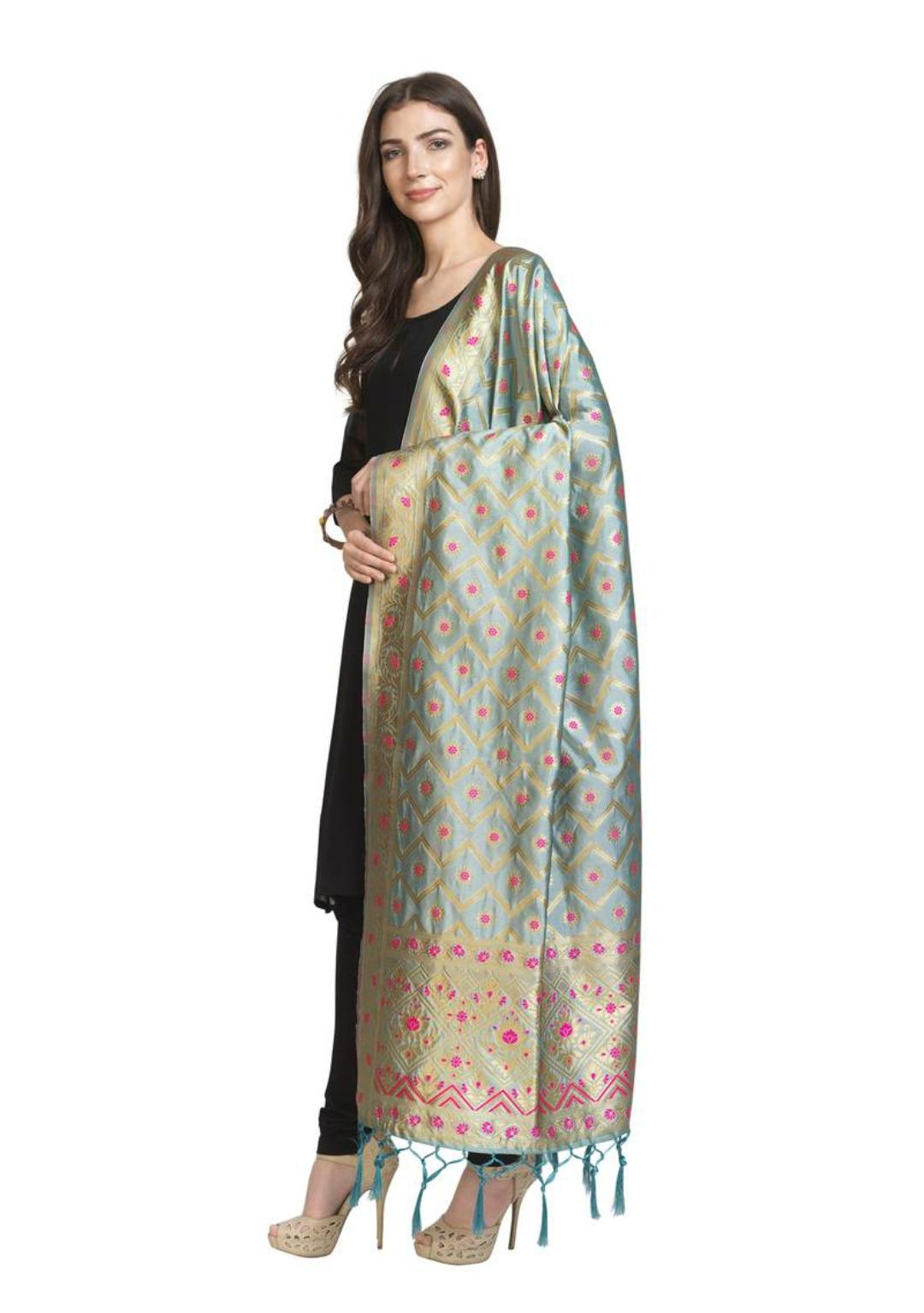 Woven Silk Dupatta Shawl