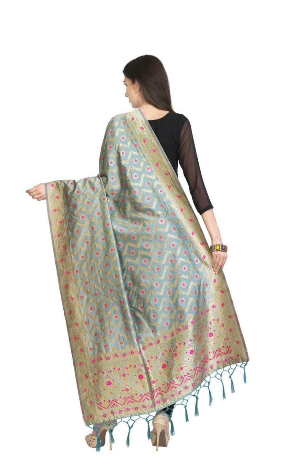 Woven Silk Dupatta Shawl