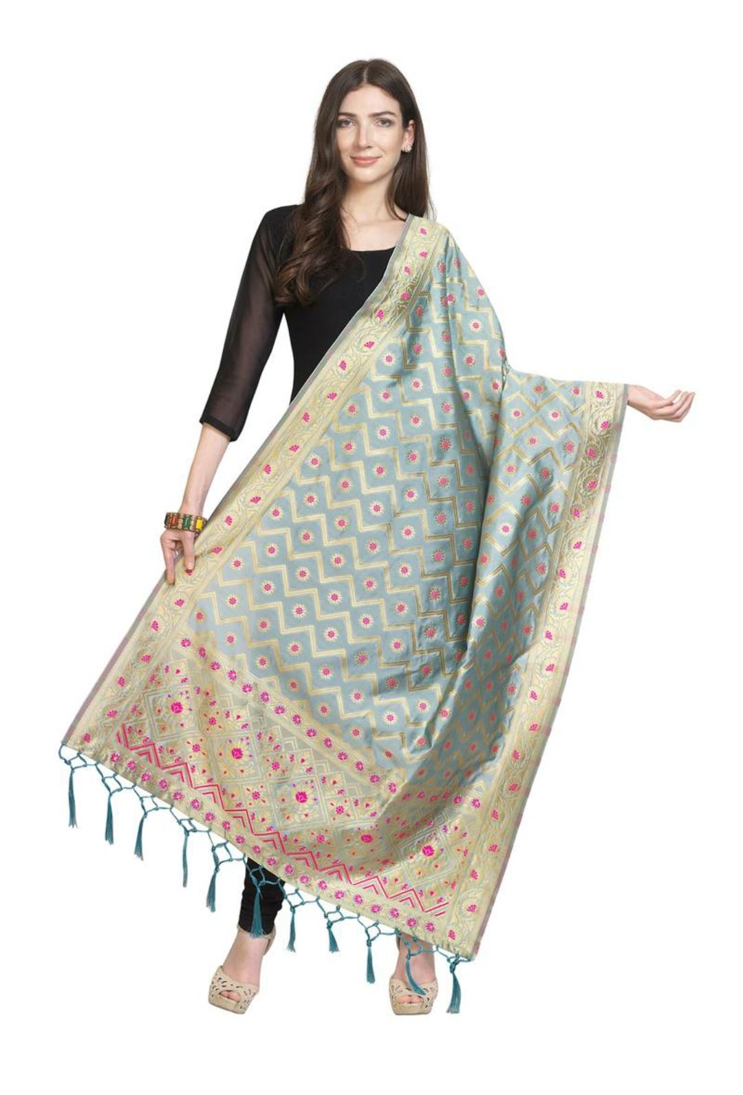 Woven Silk Dupatta Shawl