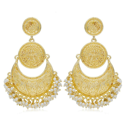 Golden Virsa Earrings  with Pearl Finishing