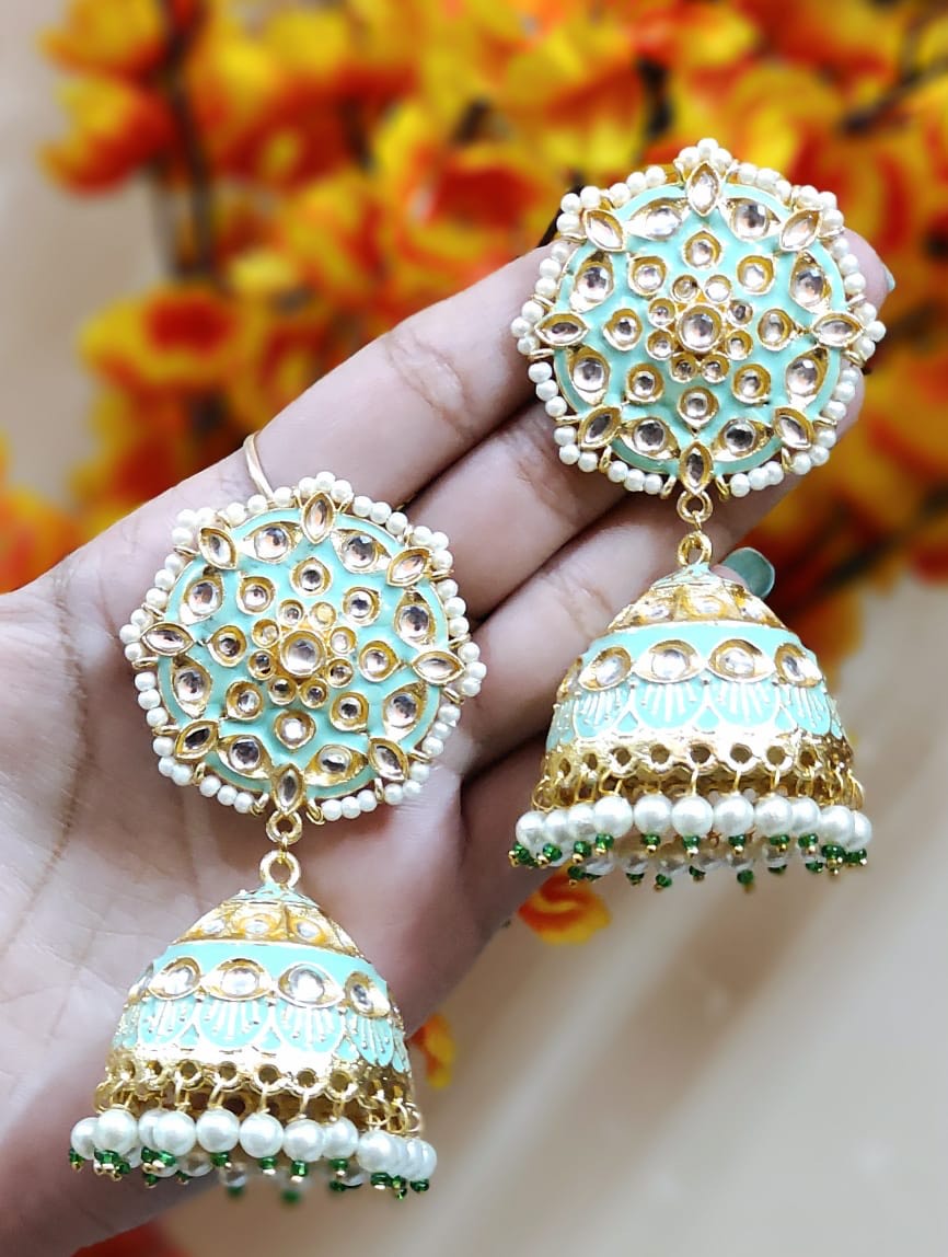 Indian Style Pearl Earrings Jhumke