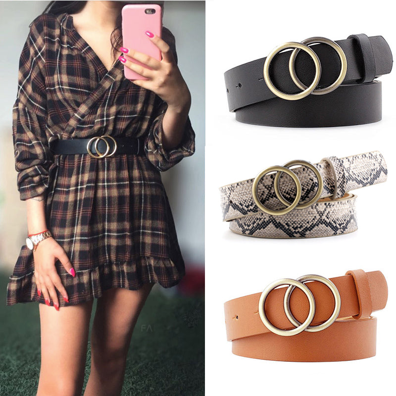 Women waist belt leather cinturon mujer silver buckle black ceinture femme fashion waistband vintage belt