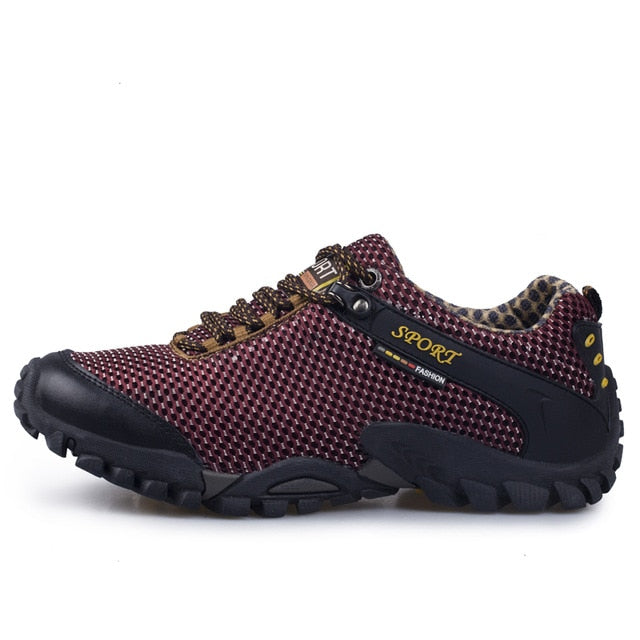 High Quality  Leather Climbing Shoes Men Trekking Fishing Shoes Women Breathable Lycra Sneakers Camping Sports Shoes Outdoor