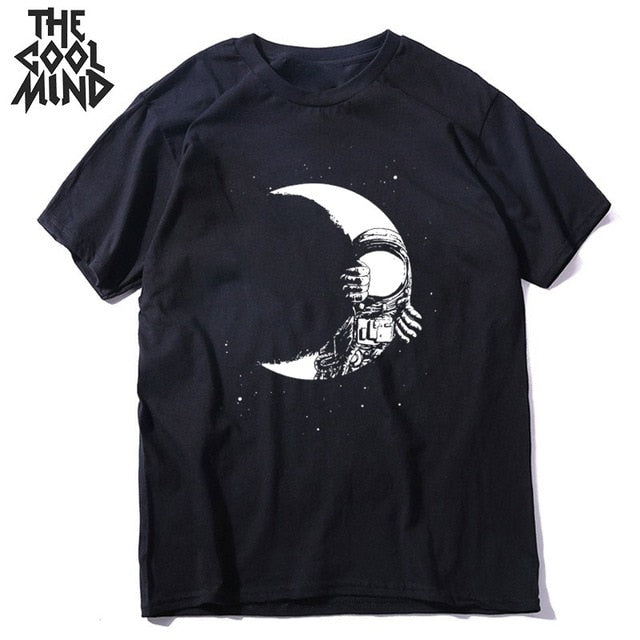 COOLMIND short sleeve 100% cotton cool space men T shirt casual summer loose men t-shirt cool o-neck t-shirt male men tee shirt