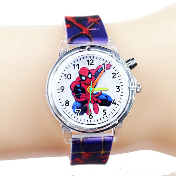 Princess Elsa Children Watches Kids Spiderman Colorful Light Source Boys Watch Girls Party Gift Clock Wrist Relogio Feminino