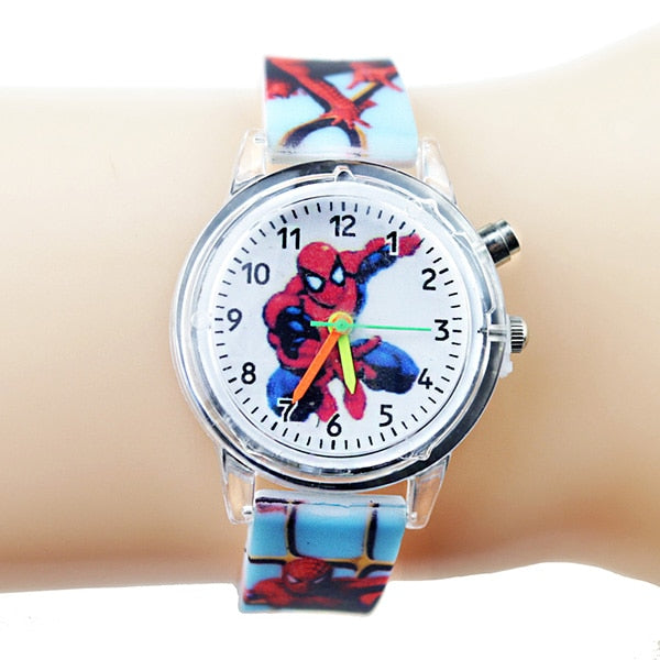 Princess Elsa Children Watches Kids Spiderman Colorful Light Source Boys Watch Girls Party Gift Clock Wrist Relogio Feminino