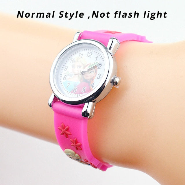 Princess Elsa Children Watches Kids Spiderman Colorful Light Source Boys Watch Girls Party Gift Clock Wrist Relogio Feminino