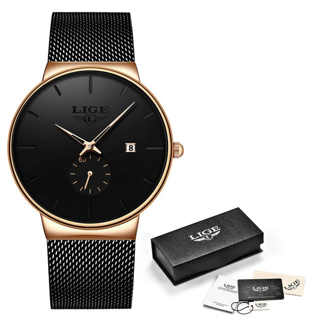 LIGE Quartz Clock Sports Men Watch Top Brand Luxury Famous Dress Fashion Watches Male Unisex Ultra Thin Wrist watch Para Hombre