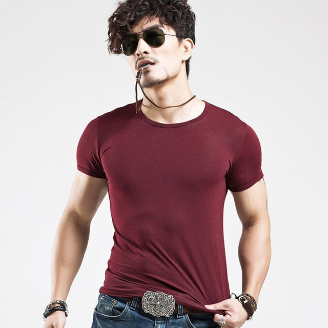 Brand New Men T Shirt Tops V neck Short Sleeve Tees Men's Fashion Fitness Hot T-shirt For Male