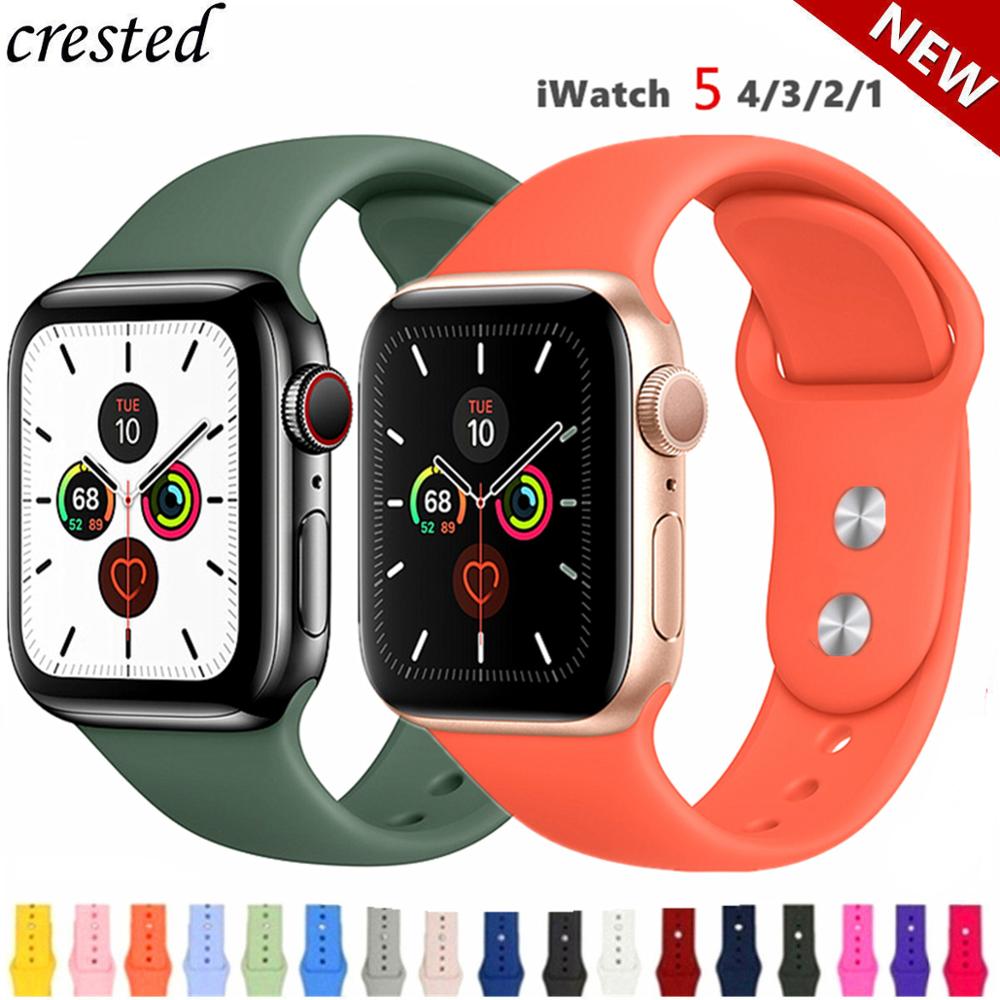 Silicone Strap For Apple Watch band 44 mm/40mm iWatch Band 38mm 42mm 44mm Sport watchband bracelet apple watch series 5 4 3 2 1