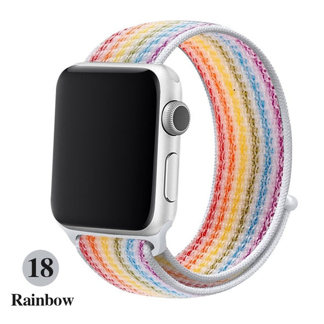 Band For Apple Watch Series 5 4 3 2 1 38MM 42MM watchband Breathable Nylon Strap Sport Loop for iwatch Bracelet 40MM 44MM