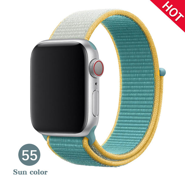 Band For Apple Watch Series 5 4 3 2 1 38MM 42MM watchband Breathable Nylon Strap Sport Loop for iwatch Bracelet 40MM 44MM