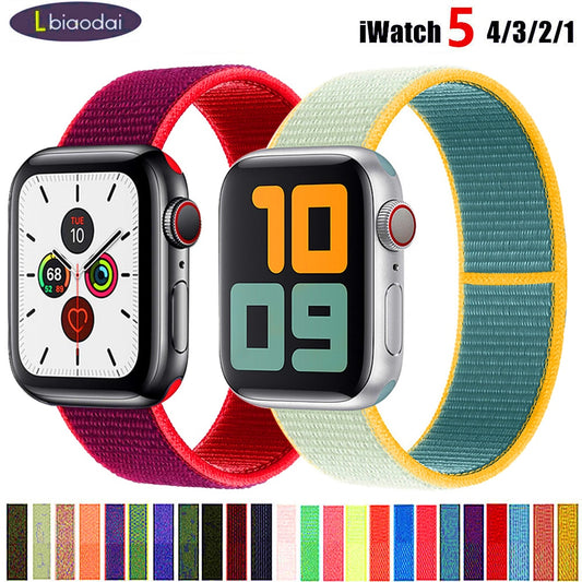 Nylon Strap For Apple Watch band 40mm 44mm iWatch band 38mm 42mm series Sport loop Bracelet Apple watch 5 4 3 2 38 40 42 44 mm