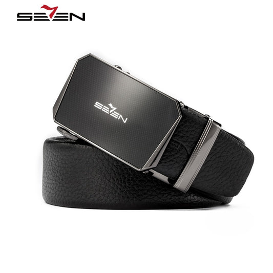 Seven7 Brand Famous Brand Mens Leather Belt High Quality Genuine Luxury Dress Belts For Men New Automatic Buckle Male Casual