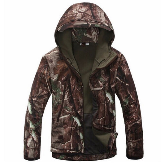 Vogue New Soft Shell Military Camouflage Jackets Men Hooded Waterproof Tactical Fleece Jacket Winter Warm Army Outerwear Coat