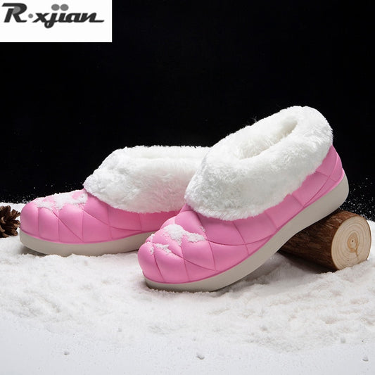 R.Xjian brand super winter warm snow boots ladies waterproof cotton shoes ski shoes short ankle boots warm shoes Size34-39