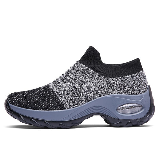 Women Tennis Shoes Breathable Mesh Height-increasing Slip-on Female Sock Footwear Outdoor Women Sneakers Thick Bottom Platforms